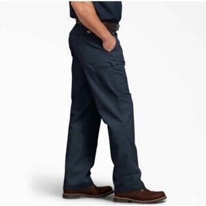 Dickies Pants Mens 42x32 Black Double Knee Relaxed Fit Straight-Leg FLEX Genuine